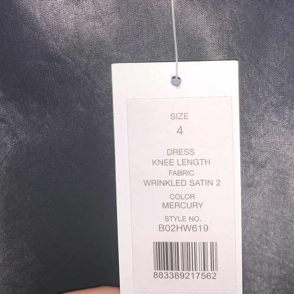 Helmut Lang charcoal satin mini dress - Picture 4 of 7